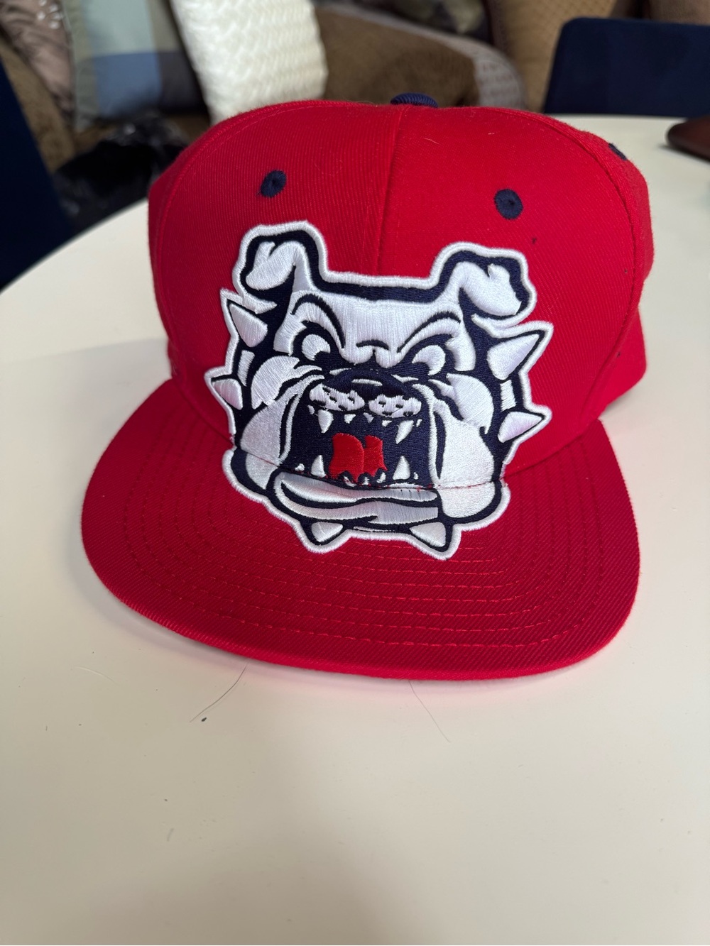 Zephyr Fresno State Bulldogs Snapback Hat Red Under Brim Teeth Monster Mouth L
